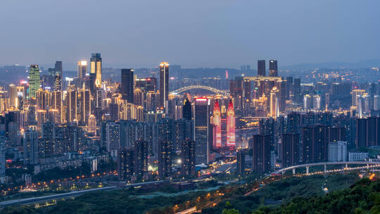 重庆海棠溪渝中高楼夜景