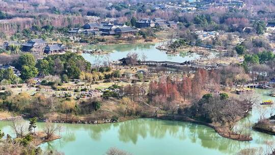 航拍瘦西湖风景区大明寺观音山园林寺庙