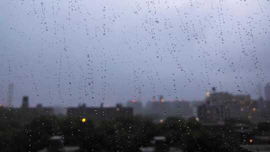 城市夜景光斑模糊画面