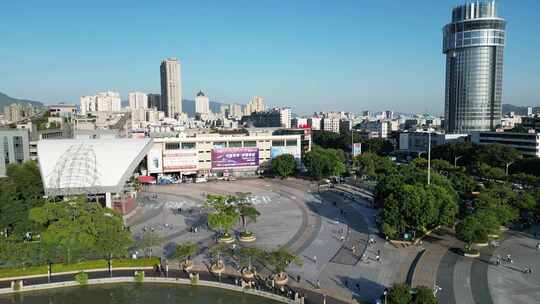 航拍广东肇庆星湖大酒店星湖国际广场