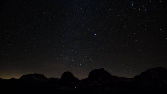 深夜山谷上美丽蓝色的星空背景元素视频素材模板下载