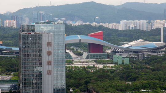 深圳中央商务区空中天际线全景延时