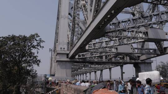 印度豪拉桥下西孟加拉邦花卉天堂视频素材模板下载