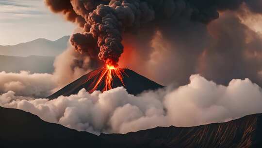 火山喷发壮观景象