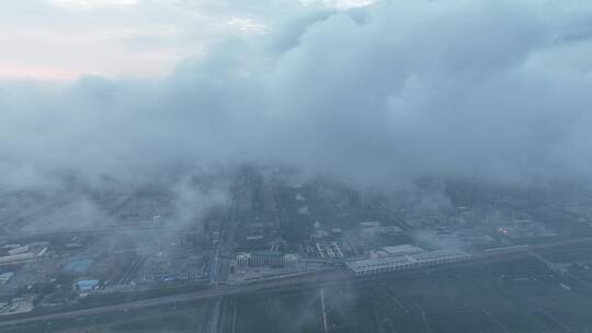 云雾缭绕洛阳城市云海中轴线宣传片