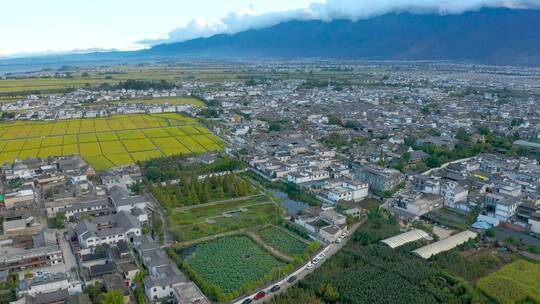 大理喜洲古镇苍山航拍视频素材模板下载