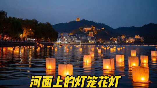河面灯笼花灯灯笼节