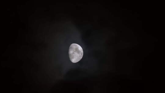 夜空月亮云遮月视频素材模板下载