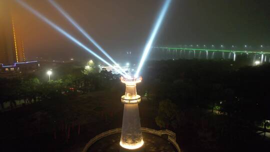 湛江雾天夜景片段