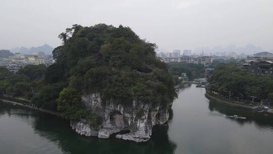 航拍广西桂林旅游景点城市风光