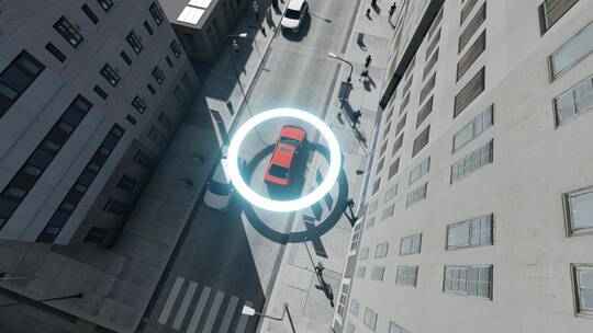 科技大城市航拍智能汽车无人自动驾驶技术视频素材模板下载