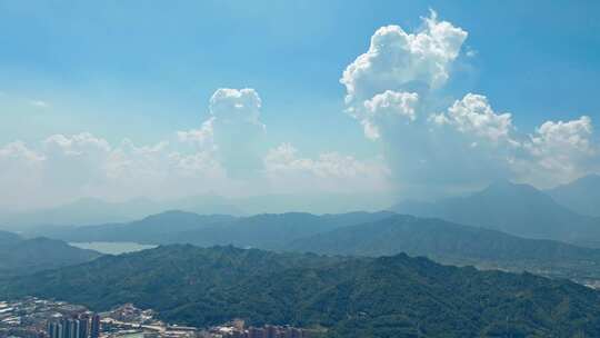 汕尾航拍大山水库延时