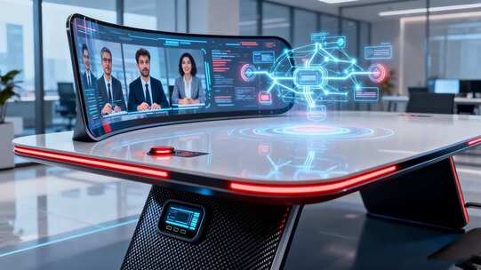 商务人士视频会议场景