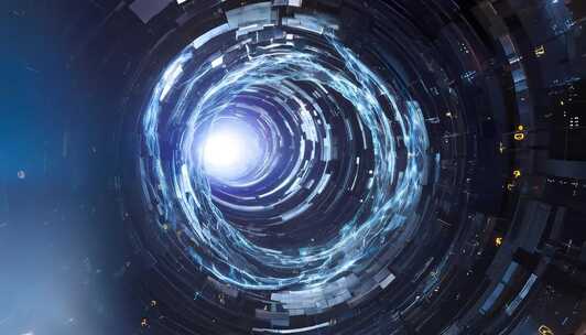 虚拟科技时光黑洞隧道穿梭4K