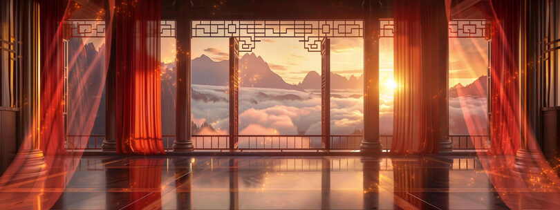 国风舞台背景视频素材