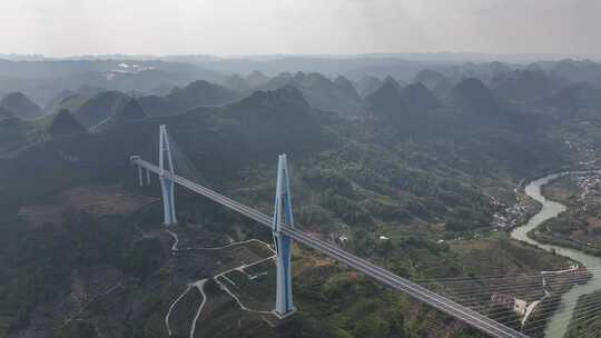 贵州平塘大桥航拍视频素材模板下载