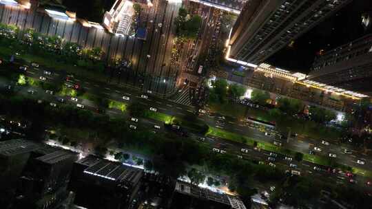 深圳龙岗夜景航拍车流