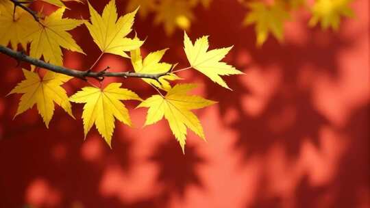 【枫树叶合集】金色秋天黄叶森林树林中国