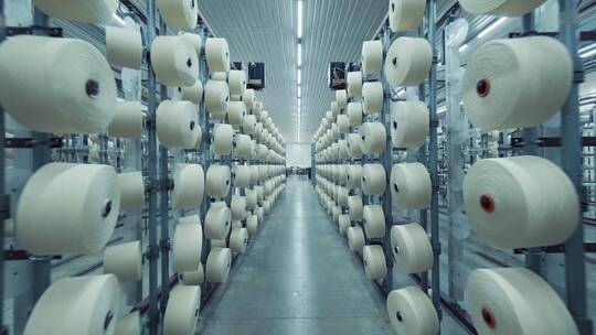 棉纺织厂的车间视频素材模板下载