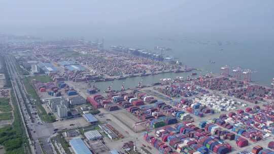 2023广州港南沙港码头集装箱合集视频素材模板下载