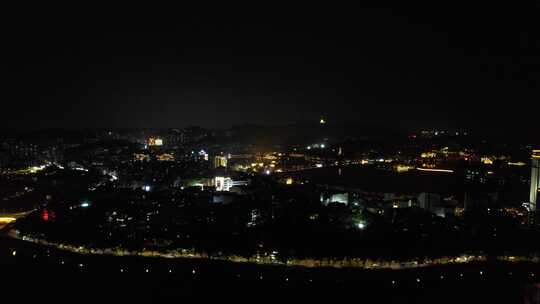 广东惠州城市夜景灯光航拍