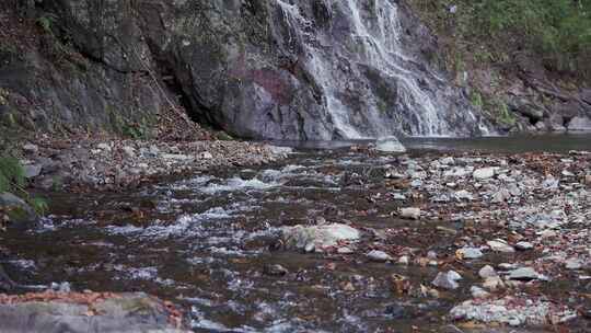 中国东北秋季山林溪流