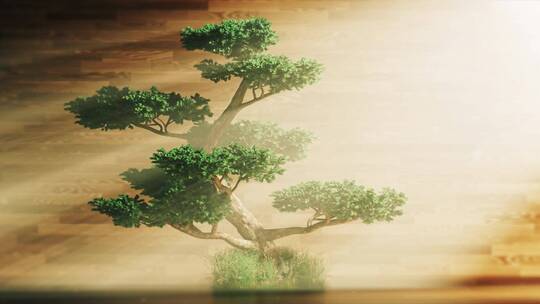 松树动态中国画背景