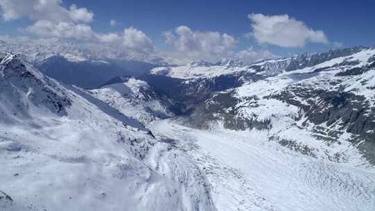 阿莱奇冰川，山脉，瑞士，雪