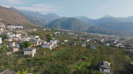 航拍乡村田野村庄