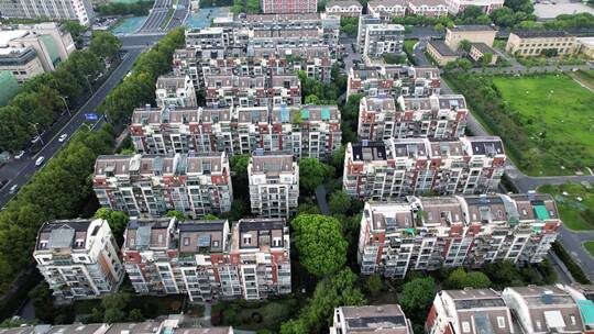 杭州萧山城市居住区航拍