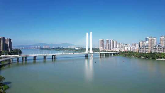 广东惠州合江大桥交通航拍