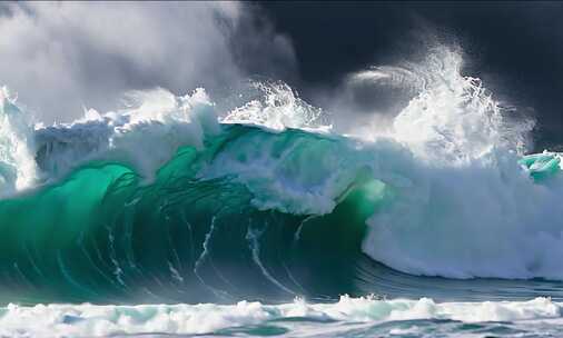 汹涌大海海浪特写