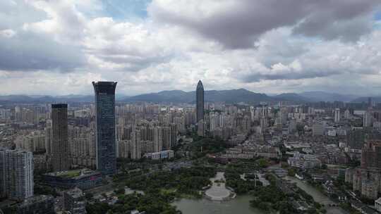 浙江温州城市建设高楼大厦城市大景航拍