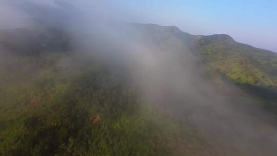 南方丘陵山区清晨云海佛光FPV