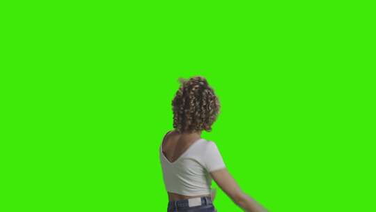 绿屏，女人，跳舞， Chromakey