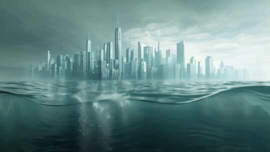水上城市，被海水包围的现代都市