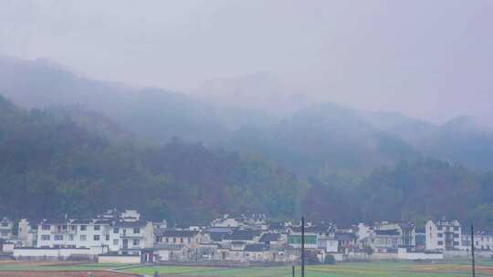 安徽徽派建筑航拍 山区乡村