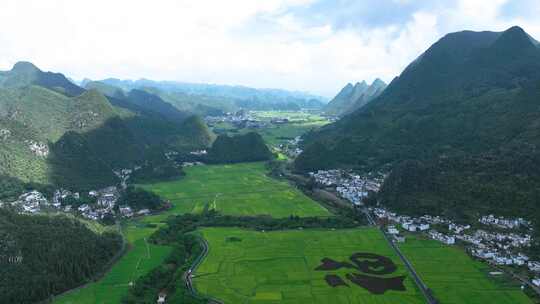 贵州黔西南兴义万峰林景区田园风光风景航拍