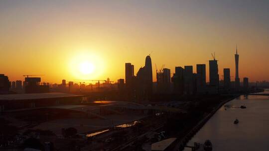 广州琶洲会展中心日落