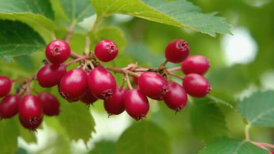枝头红色果实特写