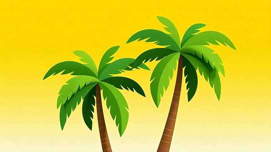 卡通风格热带棕榈树画面