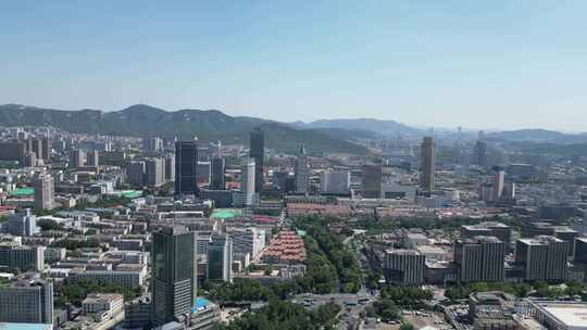 航拍济南城市天际线济南大景济南全景