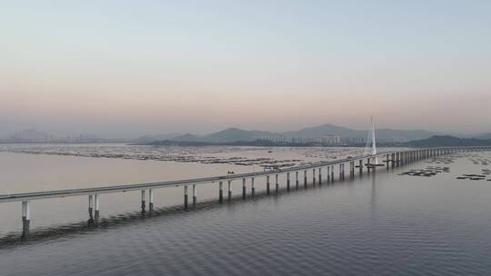 深圳南山区深圳湾大桥航拍