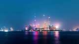 上海黄浦江外滩东方明珠塔金融城夜景延时高清在线视频素材下载