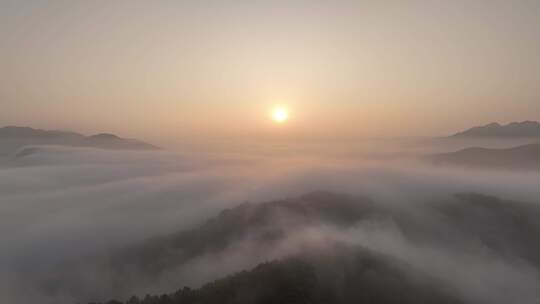 航拍山川山峦云海朝阳日出