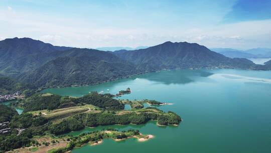 航拍杭州淳安千岛湖风景区