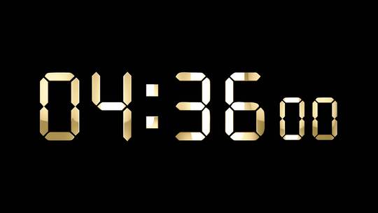 4K金色5分钟倒数精确毫秒视频