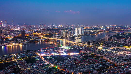 番禺洛溪夜景延时视频素材模板下载