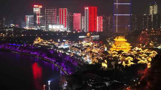 中国柳州市夜景建筑