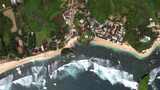 日惹克拉卡古农基都海滩美景的鸟瞰图高清在线视频素材下载